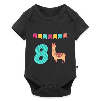 Drôle lama Alpaga 8ème anniversaire - Body à manches courtes Premium Bébé - noir - Devant