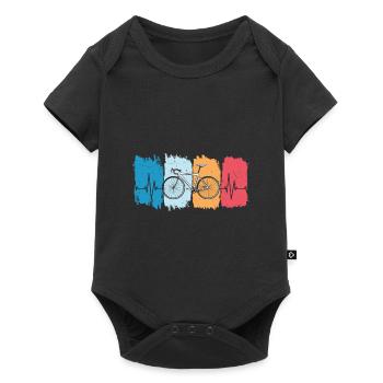 Cycling Bike Heartbeat Design - Baby Premium short-sleeve bodysuit - black - Front