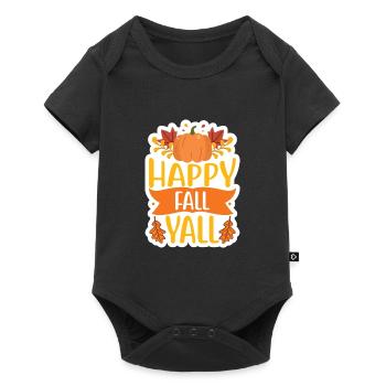 Fall Quote Happy Fall Yall - Baby Premium short-sleeve bodysuit - black - Front