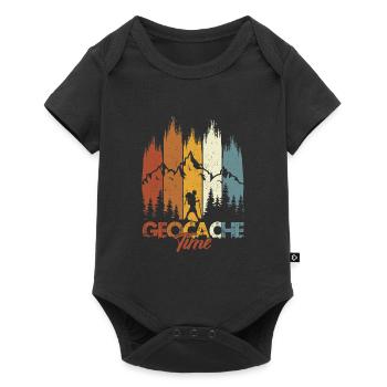Temps de géocache - Body à manches courtes Premium Bébé - noir - Devant
