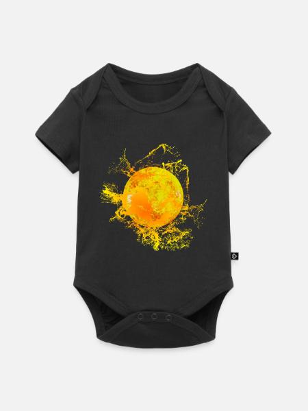 Sonne mit Farbspritzer - Baby Premium Kurzarmbody - Schwarz
