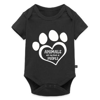 Les animaux sont mon genre de personnes - Body à manches courtes Premium Bébé - noir - Devant