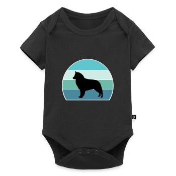 Berger Belge Groenendael Chien Silhouette Vintag - Body à manches courtes Premium Bébé - noir - Devant