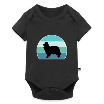 Collie Rough Dog Silhouette Vintage Sunset pour chien - Body à manches courtes Premium Bébé - noir - Devant