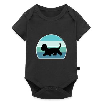 Dandie Dinmont Terrier Dog Silhouette Vintage Suns - Baby Premium short-sleeve bodysuit - black - Front