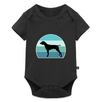 German Shorthaired Pointer Dog Silhouette Vintage - Baby Premium short-sleeve bodysuit - black - Front