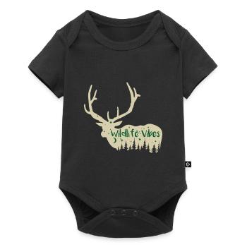 Drôle de chasse Citation Wild Life Vibes - Body à manches courtes Premium Bébé - noir - Devant