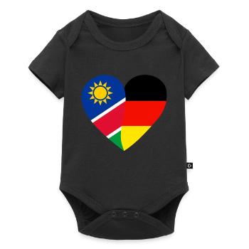 Namibia Germany Heart Flag Heart - Baby Premium short-sleeve bodysuit - black - Front