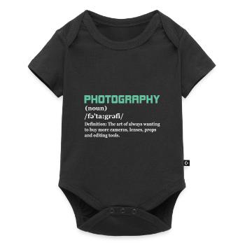 Photographie Citation Photographie Définition - Body à manches courtes Premium Bébé - noir - Devant