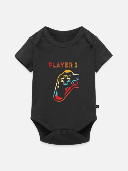 Gamer Quote Matching Gamer Couple Player 1 - Body à manches courtes Premium Bébé - noir
