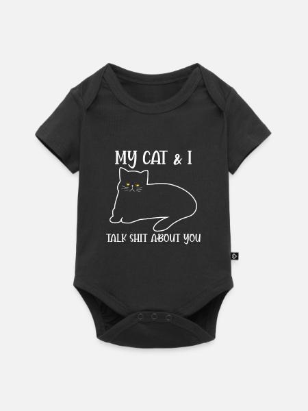 Katze zitat meine Katze & ich rede über dich schwarze Katze - Premium kortærmet baby-body  - sort
