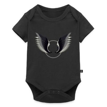 Freedom - Peace - Angel Wings - Colorful 11 - Baby Premium short-sleeve bodysuit - black - Front