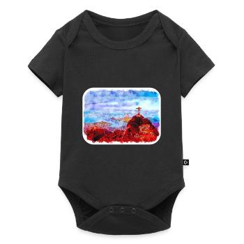Rio de Janeiro Brésil Aquarelle Dessin - Body à manches courtes Premium Bébé - noir - Devant
