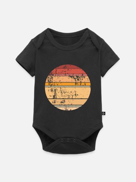 Retro Sunset Hintergrund Kreis - Baby Premium Kurzarmbody - Schwarz