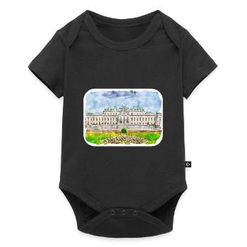 Vienna Austria Watercolor Sketch Drawn Painting - Baby Premium short-sleeve bodysuit - black - Front