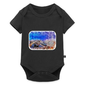 Berlin Allemagne Aquarelle Esquisse Dessinée Peinture - Body à manches courtes Premium Bébé - noir - Devant