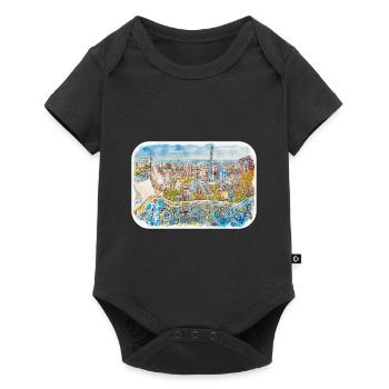 Barcelone Espagne Aquarelle Esquisse Dessin Dessiné - Body à manches courtes Premium Bébé - noir - Devant
