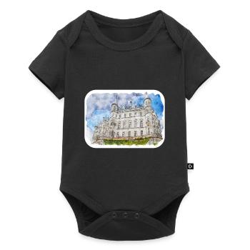 Scotland UK Watercolor Sketch Drawn Illustration - Baby Premium short-sleeve bodysuit - black - Front