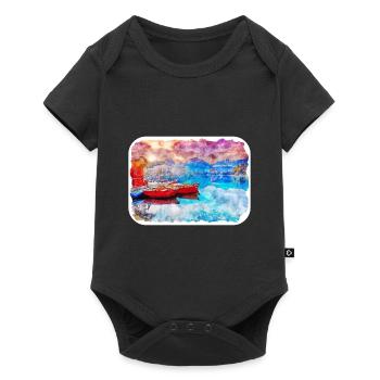 Slovakia Landmark Watercolor Sketch Illustration - Baby Premium short-sleeve bodysuit - black - Front