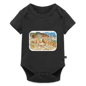 Cartagena Kolumbien Aquarell Skizze Gezeichnet Illustr - Baby Premium Kurzarmbody - Schwarz - Vorne