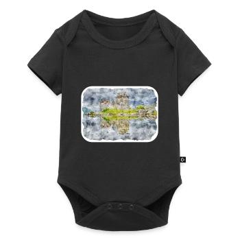 Scotland UK Watercolor Sketch Drawn Illustration - Baby Premium short-sleeve bodysuit - black - Front