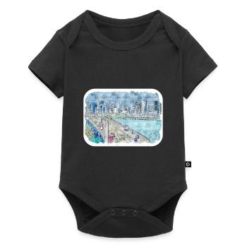 Florida USA Watercolor Sketch Drawn Illustration - Baby Premium short-sleeve bodysuit - black - Front