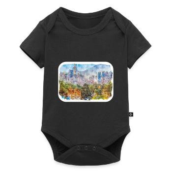 New York Usa Watercolor Sketch - Baby Premium short-sleeve bodysuit - black - Front