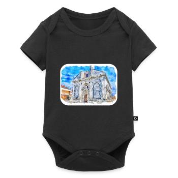 Italy Watercolor Sketch Hand Drawn Illustration - Baby Premium short-sleeve bodysuit - black - Front