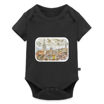 Tallinn Estonie Aquarelle Esquisse Dessinée Illustrati - Body à manches courtes Premium Bébé - noir - Devant