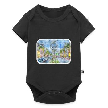 Illustration de croquis à l’aquarelle de Californie usa - Body à manches courtes Premium Bébé - noir - Devant
