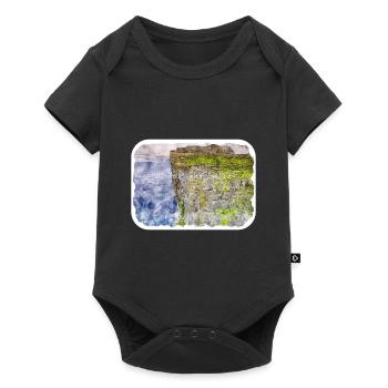 Ireland UK Watercolor Sketch Painting Illustration - Baby Premium short-sleeve bodysuit - black - Front