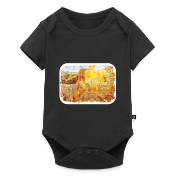China Watercolor Sketch Hand Drawn Illustration - Baby Premium short-sleeve bodysuit - black - Front