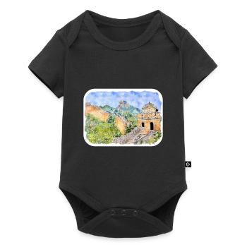 Beijing Chine Aquarelle Esquisse Dessin Dessiné - Body à manches courtes Premium Bébé - noir - Devant