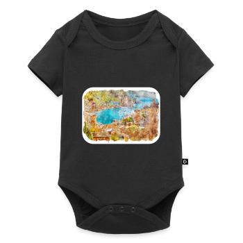 Spain Watercolor Sketch Hand Drawn Illustration - Baby Premium short-sleeve bodysuit - black - Front