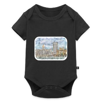 Mumbai India Watercolor Sketch Drawn Painting - Baby Premium short-sleeve bodysuit - black - Front