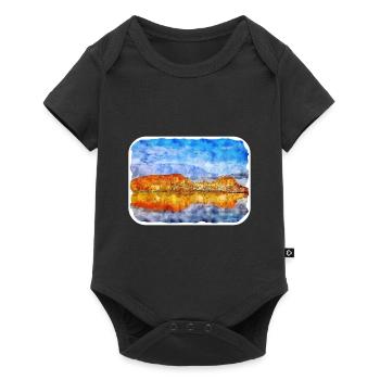 Australie Aquarelle Esquisse Dessinée à la Main Peinture - Body à manches courtes Premium Bébé - noir - Devant