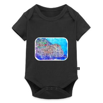 Italy Watercolor Sketch Hand Drawn Illustration - Baby Premium short-sleeve bodysuit - black - Front