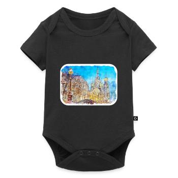 St Petersburg Russia Watercolor Sketch Drawn Illus - Baby Premium short-sleeve bodysuit - black - Front