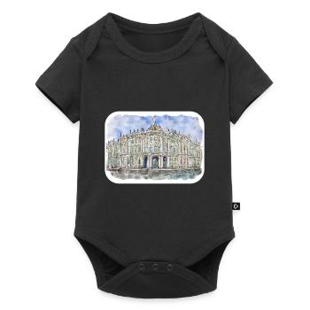St Petersburg Russia Watercolor Sketch Drawn Paint - Baby Premium short-sleeve bodysuit - black - Front