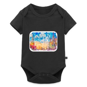 Moscou Russie Aquarelle Esquisse Dessin Dessiné - Body à manches courtes Premium Bébé - noir - Devant