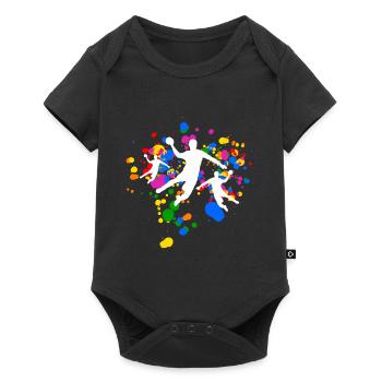 Handball avec feux d’artifice colorés - Body à manches courtes Premium Bébé - noir - Devant