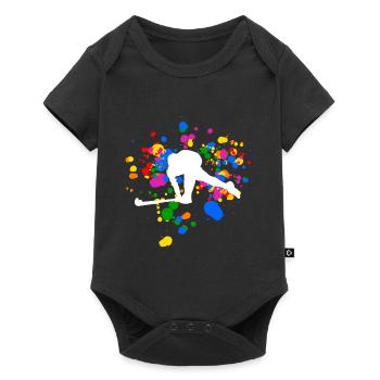 Chemise colorée de conception de hockey sur gazon - Body à manches courtes Premium Bébé - noir - Devant