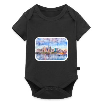 Sydney Australie Aquarelle Esquisse Dessinée Illustrat - Body à manches courtes Premium Bébé - noir - Devant