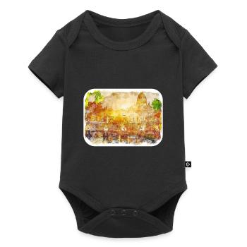Rome Italy Watercolor Sketch Painting Illustration - Baby Premium short-sleeve bodysuit - black - Front