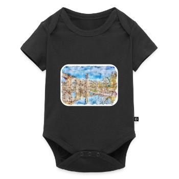 Spain Watercolor Sketch Hand Drawn Illustration - Baby Premium short-sleeve bodysuit - black - Front