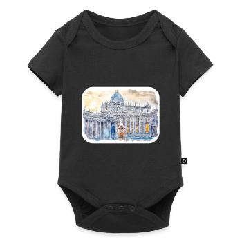 italie croquis aquarelle illustration dessinée à la main - Body à manches courtes Premium Bébé - noir - Devant