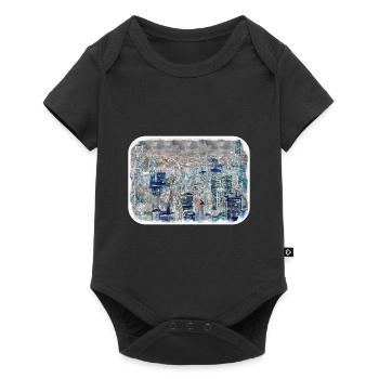 Chicago USA Watercolor Sketch Drawn Illustration - Baby Premium short-sleeve bodysuit - black - Front