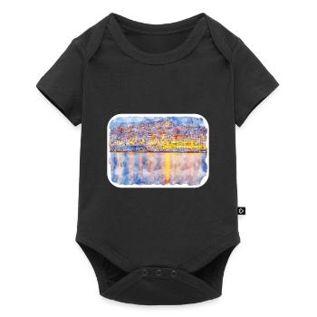 Porto Portugal Watercolor Sketch Drawn Illustratio - Baby Premium short-sleeve bodysuit - black - Front