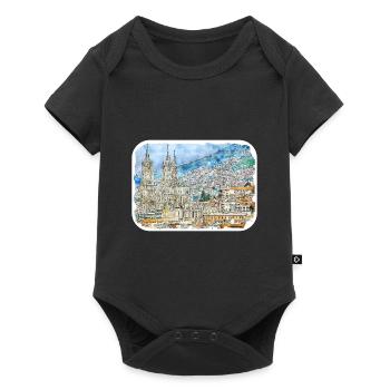 Quito Ecuador Aquarell Skizze Illustration - Baby Premium Kurzarmbody - Schwarz - Vorne