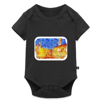 Bologna Italy Watercolor Sketch Drawn Illustration - Baby Premium short-sleeve bodysuit - black - Front